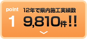 point1 12年で県内施工実績数9,810件！！
