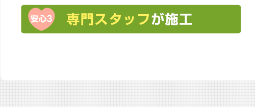 安心3 専門スタッフが施工