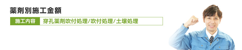 薬剤別施工金額 施工内容 穿孔薬剤吹付処理/吹付処理/土壌処理