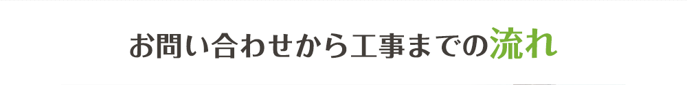 お問い合わせから工事までの流れ