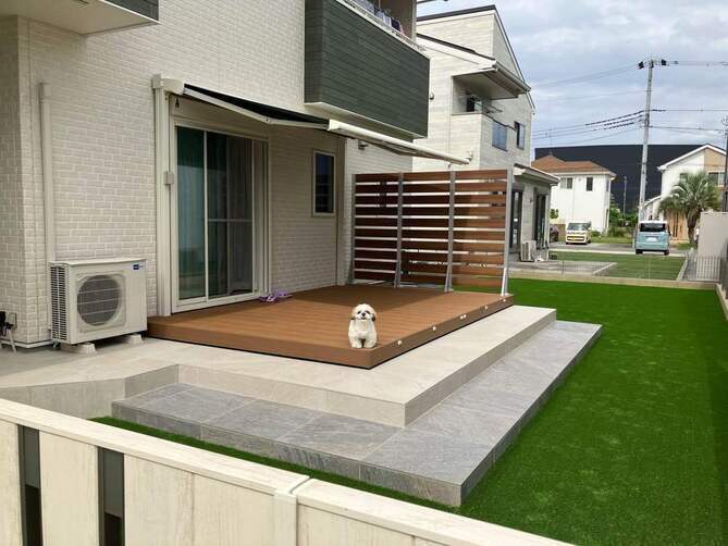 家族もワンちゃんもくつろげる新築外構 Y様邸